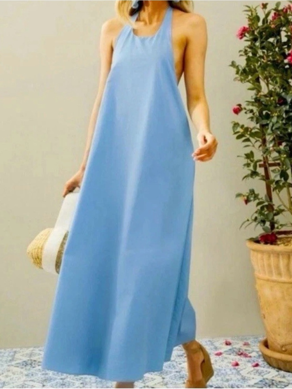 Tuckernuck Pomander Place Breakers Blue Lyle Halter Dress NEW XXL 2XL - Picture 4 of 7